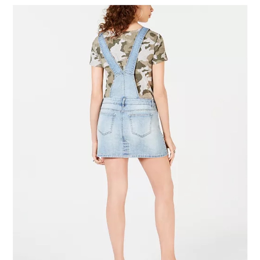 Dollhouse Junior's Ripped Denim Skirtall Blue - Picture 2 of 13